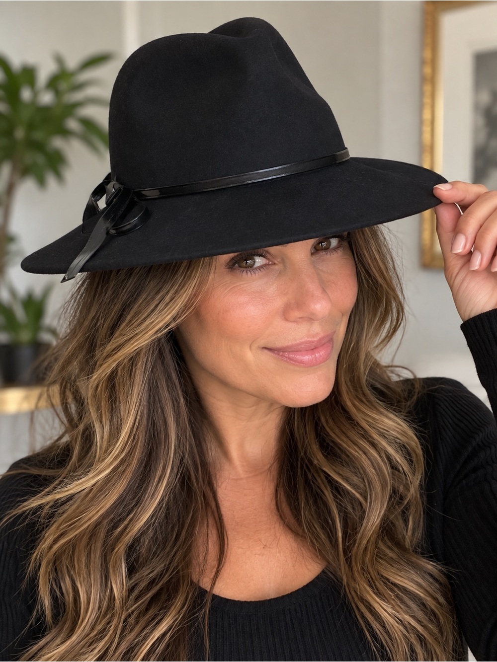 CPH Collection Black Wool Fedora Hat – One Size